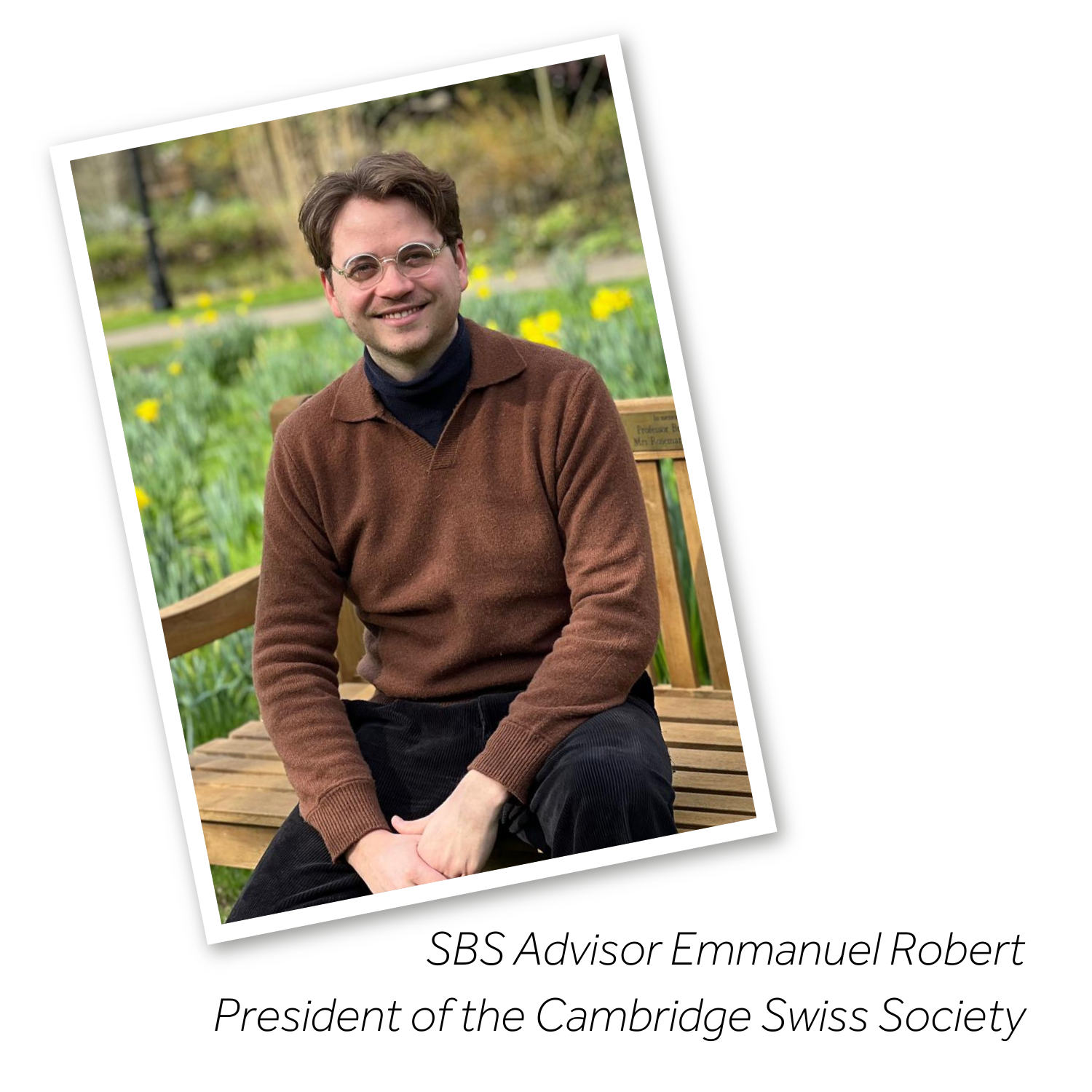 SBS Advisor Emmanuel Robert President of the Cambridge Swiss Society